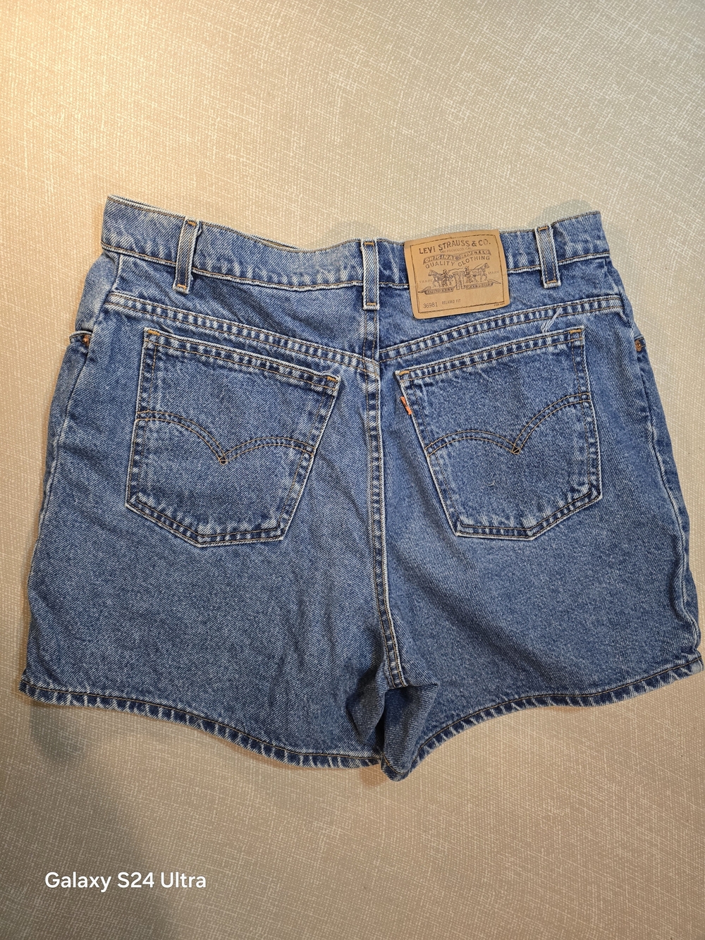 Vintage Levis 981 Shorts Women's 12 Black Denim Orange Tab High Waisted USA 1995